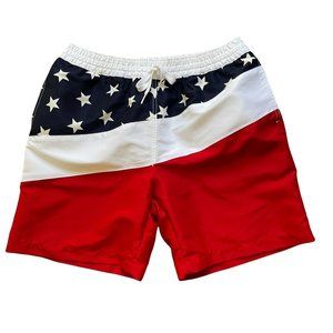 Chubbies Mens Swim Trunks Shorts Size M Red & Blue USA Lined Mesh EUC